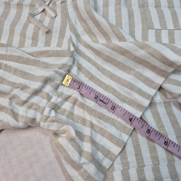 J.Crew Women's Striped linen-blend drawstring Shorts Size XXL Tan White (54) - Picture 10 of 13